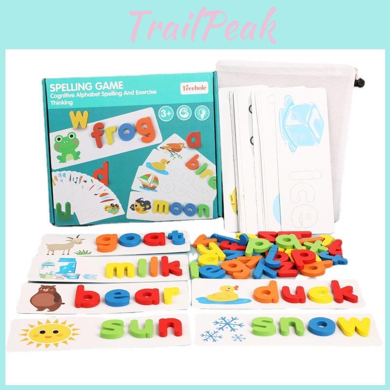 Wooden Alphabet Puzzle For Kids Educational Toy With Word Building For Preschool Learning