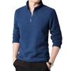 Men's Stand-Up Collar Half-Zip Long Sleeve Pullover for Autumn & Winter
