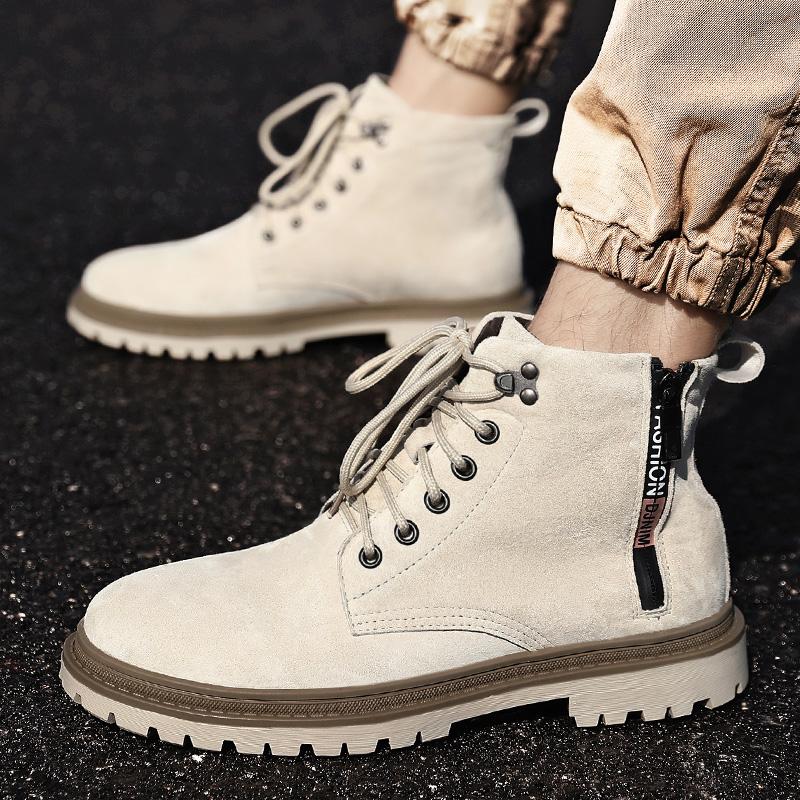 Autumn Newest Men'S Casual Boots Comfortable Outdoor Shoes Trend Men Boots Fashion Motorcycle Ankle Sneakers Non-Slip Male Footwear