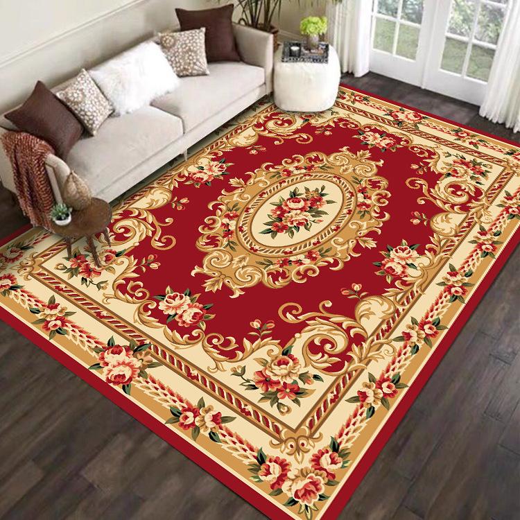 European Style Living Room Carpet Dirt Resistant and Easy To Maintain European Style Retro Carpet Household Bedroom Bedside Carpet
