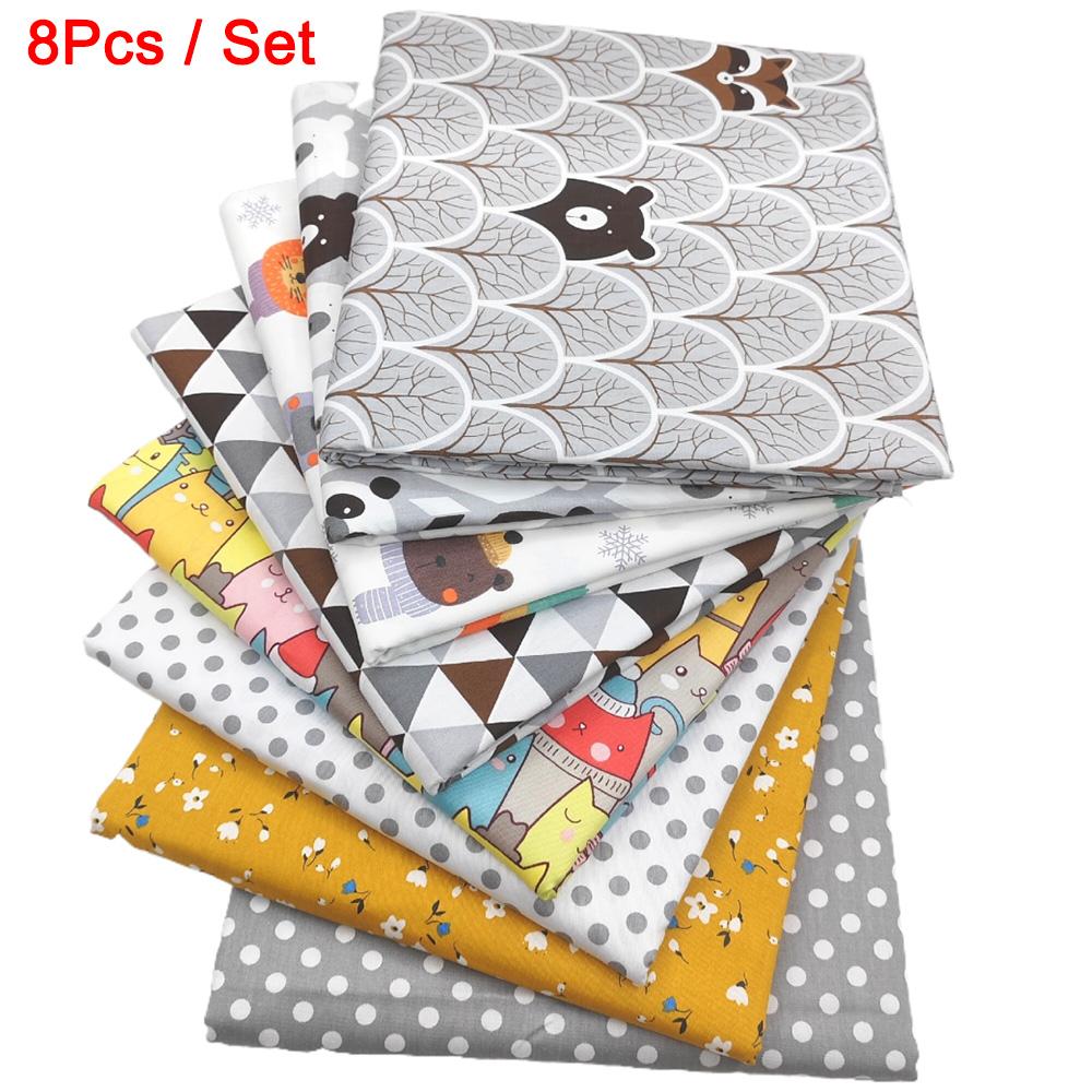 

8Pcs Cotton 25x25cm Quilting Fabric Bundles, Pre-Cut Squares Sheets for DIY Patchwork Sewing Quilting Crafting 25cm X 25cm