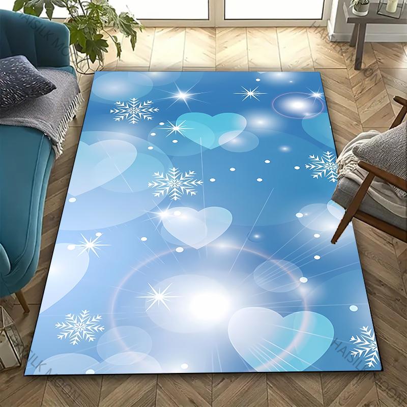 3D HD Printing Snowflake Printed Carpet,Rug for Living Room Bedroom, Office Large Areas,Durable Machine Washable Mat Nice Gifts