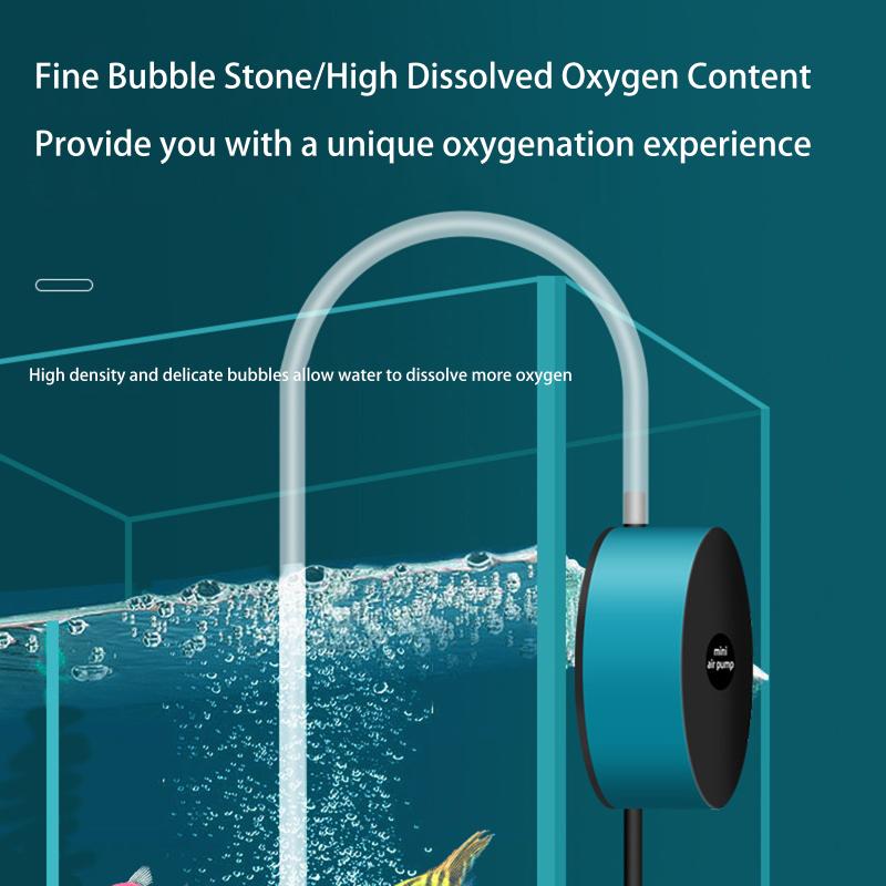 USB Mini Aquarium Oxygen Pump DC5V Quiet Portable Air Pump for Small Fish Tank Betta Bowl Shrimp Tank Aeration
