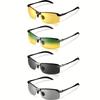 4Pcs Night Driving Glasses Anti Glare UV Protection for Men Women Walking Safety Eyewear