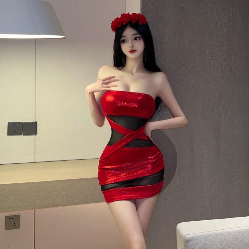 

Женское сексуальное платье-труба с открытой спиной и облегающим кроем L красный