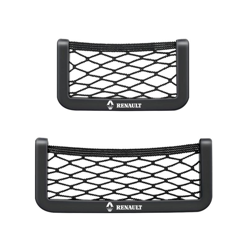 Car Organizer Storage Bag Auto Paste Net Pocket Phone Holder Car Styling For Renault Dacia Clio Laguna 2 Megane 2 3 Duster Logan Captur