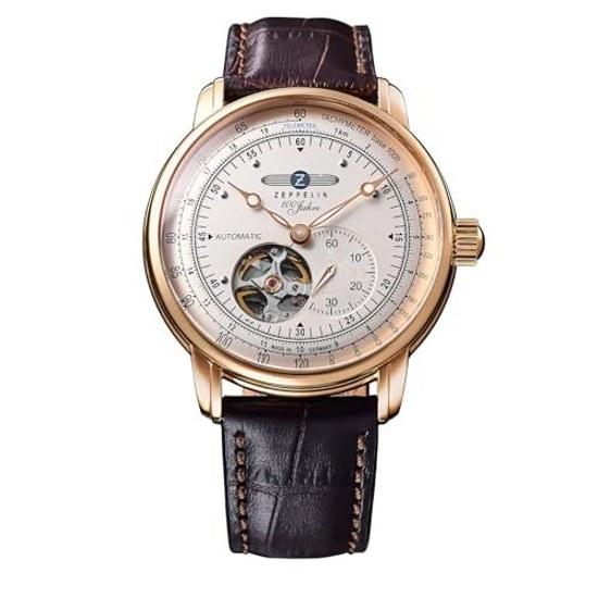 ZEPPELIN 100th Anniversary Series Watch Automatic 5 Atmospheres Water Resistant Mineral Glass Ivory Dial 7662-8 Mens Authentic Product