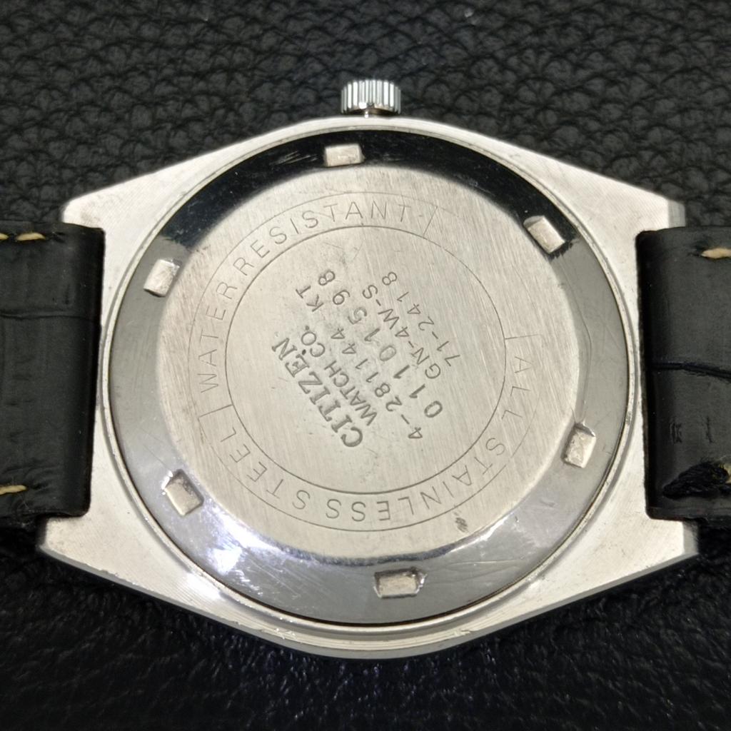 USED VINTAGE CITIZEN AUTOMATIC 8200 JAPAN MENS ARABIC WHITE DIAL WATCH a434812-2 R123-a434812