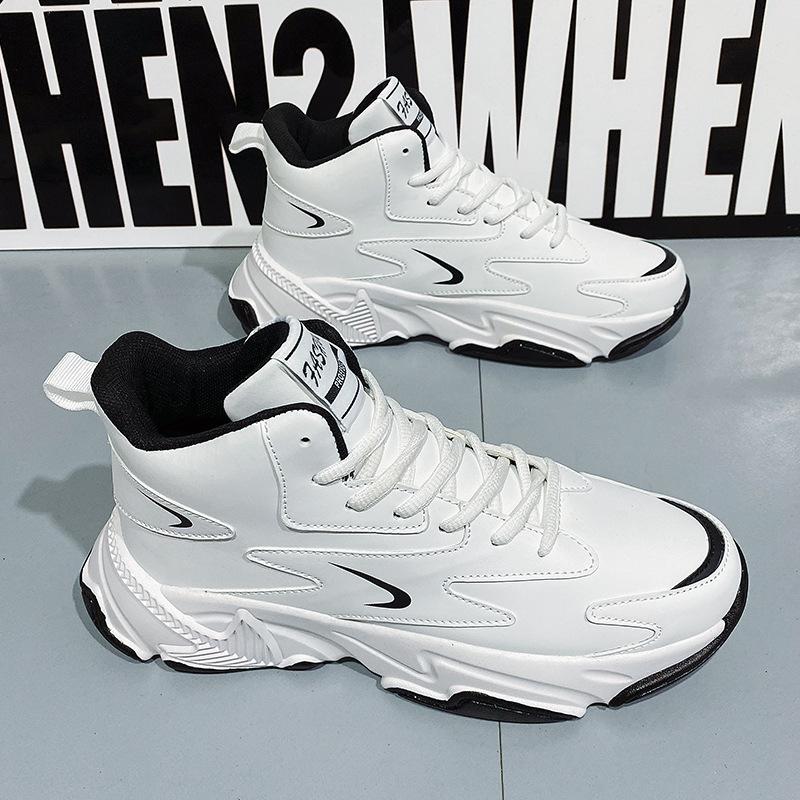 High-top shoes New autumn student basketball running sports casual height-increasing little white dad shoes 39