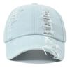 Adjustable Washed Denim Hats Sunscreen Hat Sunshade Cap Trendy Holed Baseball Cap  Streetwear