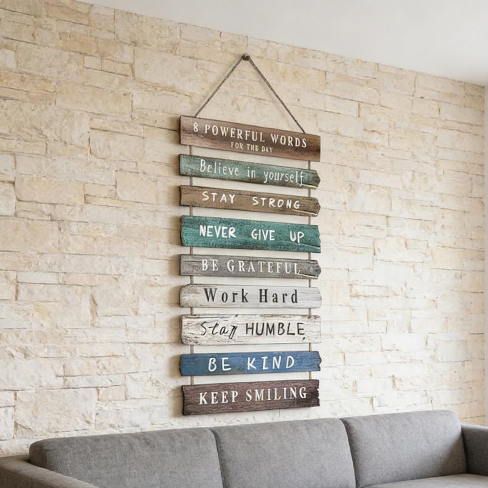 Wooden Wall Sign Wooden Plaque Rustic Inspirational Wall Art Decor Wooden Hanging Plaque Positive Quote Sign for Office Bedroom