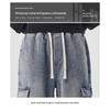 JEEP SPIRIT Men's Fall Retro Loose Straight Denim Workwear Pants