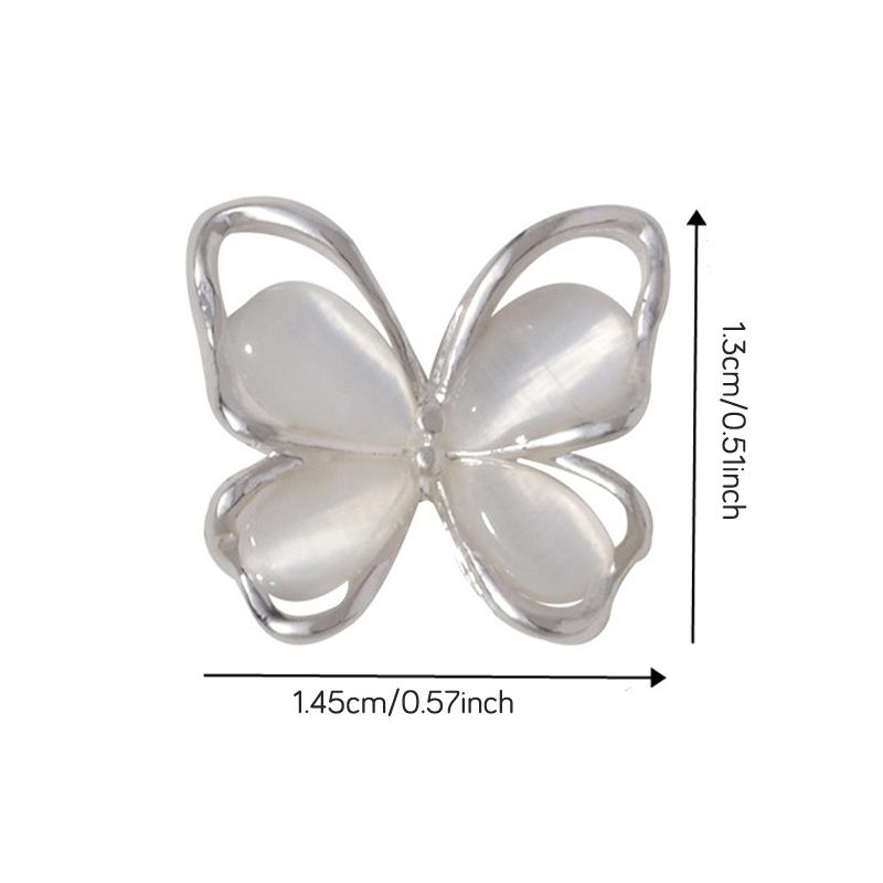 5Pcs New Design Hollow Butterfly Nail Charms Jewelry 14.5X13Mm Butterfly Nail Alloy Rhinestones For Nail 3D Supplies