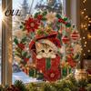 Handmade Christmas Home Decor Faux Diamond Art Ornament, DIY Santa Claus Sun Catcher Kit, Rhinestone Parent Child Interactive Crafts Xmas Wreath