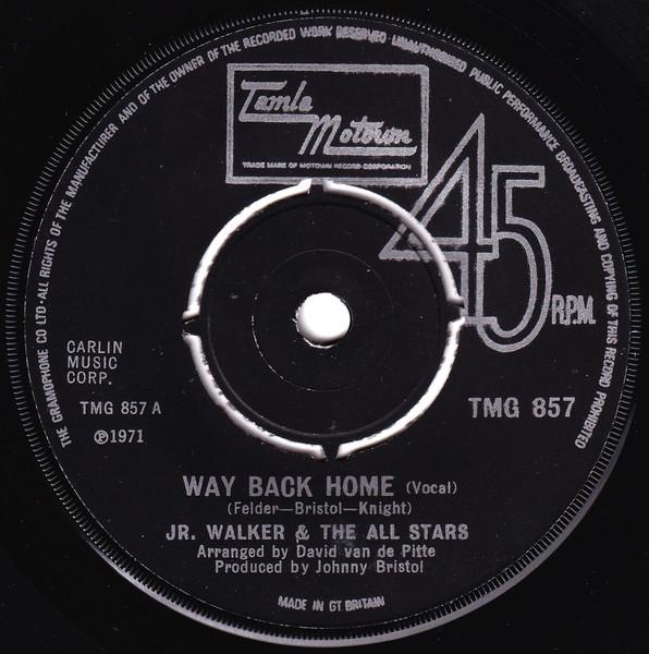 7inch Record JR. WALKER & THE ALL STARS - Way Back Home (Vocal) TMG857 Tamla Motown 1973 UK Soul/Funk Used