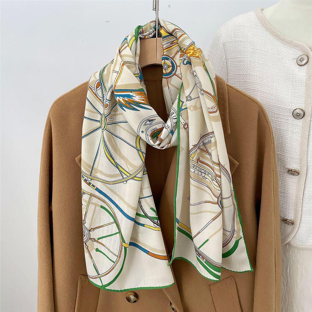 Herringbone Velvet Scarf: Winter, Versatile, Thickened, Hand-Rolled Edges, Small & Long