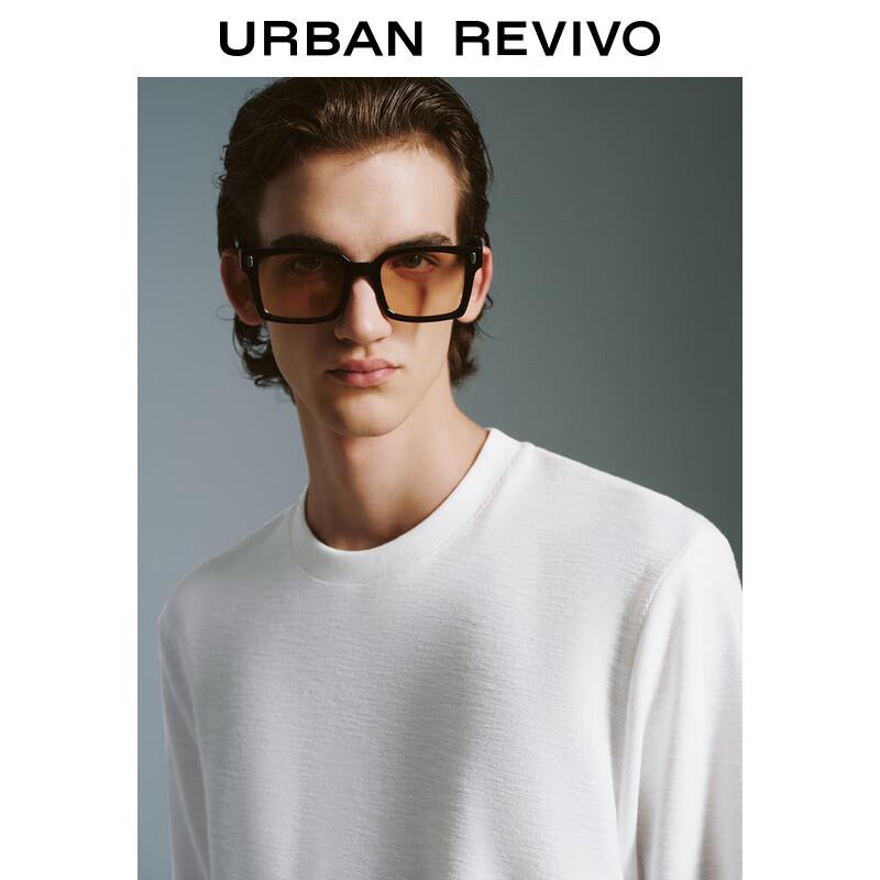 UR Herr Basic Enfärgad Långärmad Rundhals T-shirt