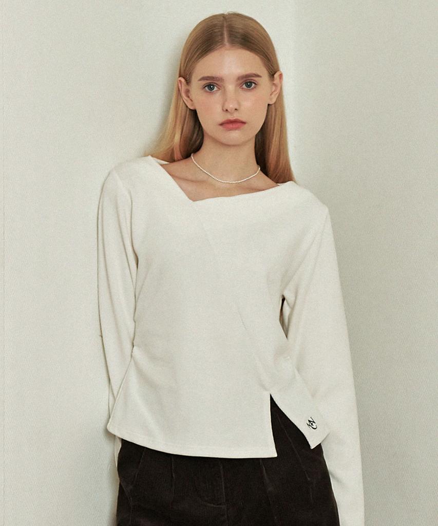 MICANE Winning Line Slit T-Shirt Ivory