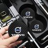 2 szt. Podkładka pod kubek samochodowy ze skóry włókna węglowego, antypoślizgowa mata do wnętrza samochodu, dla V50 XC90 V40 XC40 XC60 V60 AWD S80 C30