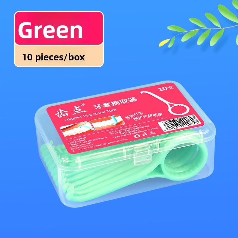 

Portable 10-piece Boxed Invisible Braces Remover Chinese version зелёный