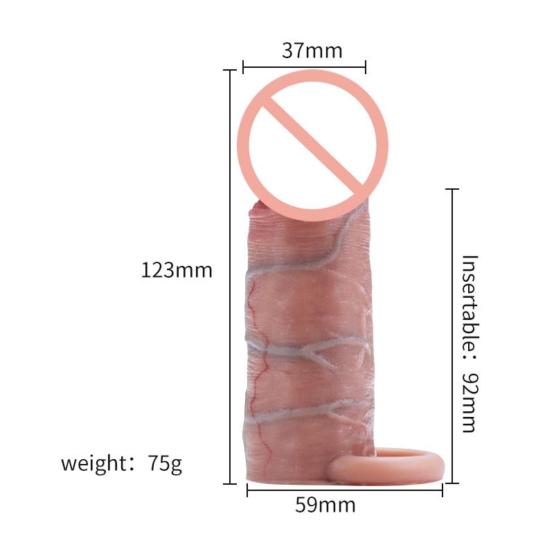 Wiederverwendbarer Silikon 12-16 CM Penisring Männer Penis Hülle Ärmel Dickvergrößerung Extender Dildo Verzögerung Ejakulation Sexspielzeug für Männer