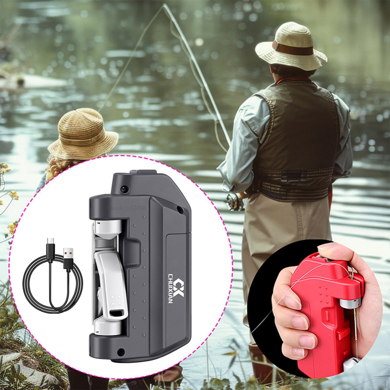 

Automatic Fishing Line Knot Tying Device, USB Quick Tool, Lure, Knotter, Gift, серый