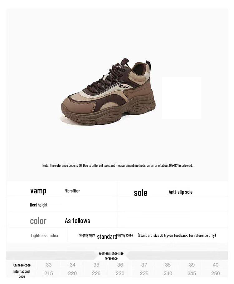 Dámské 2025 jarní trendy tenisky na silné podrážce - Všestranné, zeštíhlující, sportovně ležérní boty