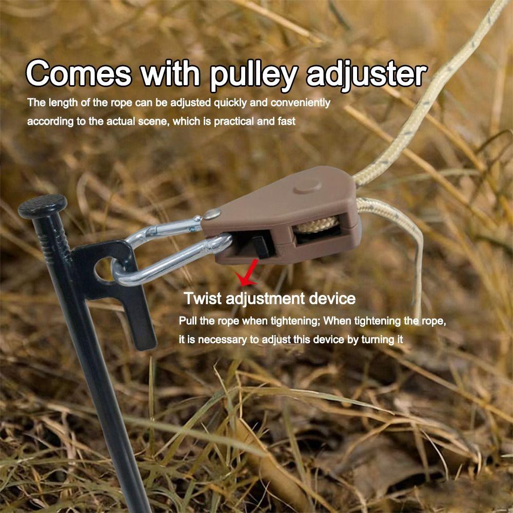 with Buckles Tent Ropes Reflective Pulley Tensioner Fastener Tie Down Fastener  Camping Accessories