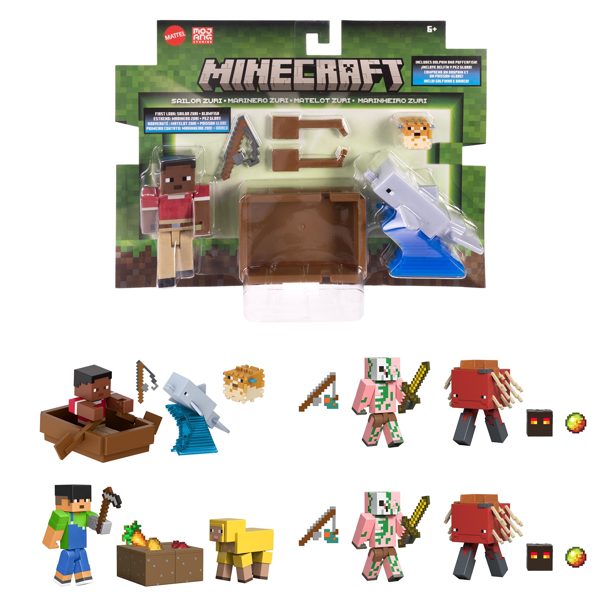 

Mattel Minecraft Basic Set of U Kids Set of Ages Figures, 2, Assortment, Figures, 4, Boxed, 6+, Multi-Purpose, 986U-GTT53
