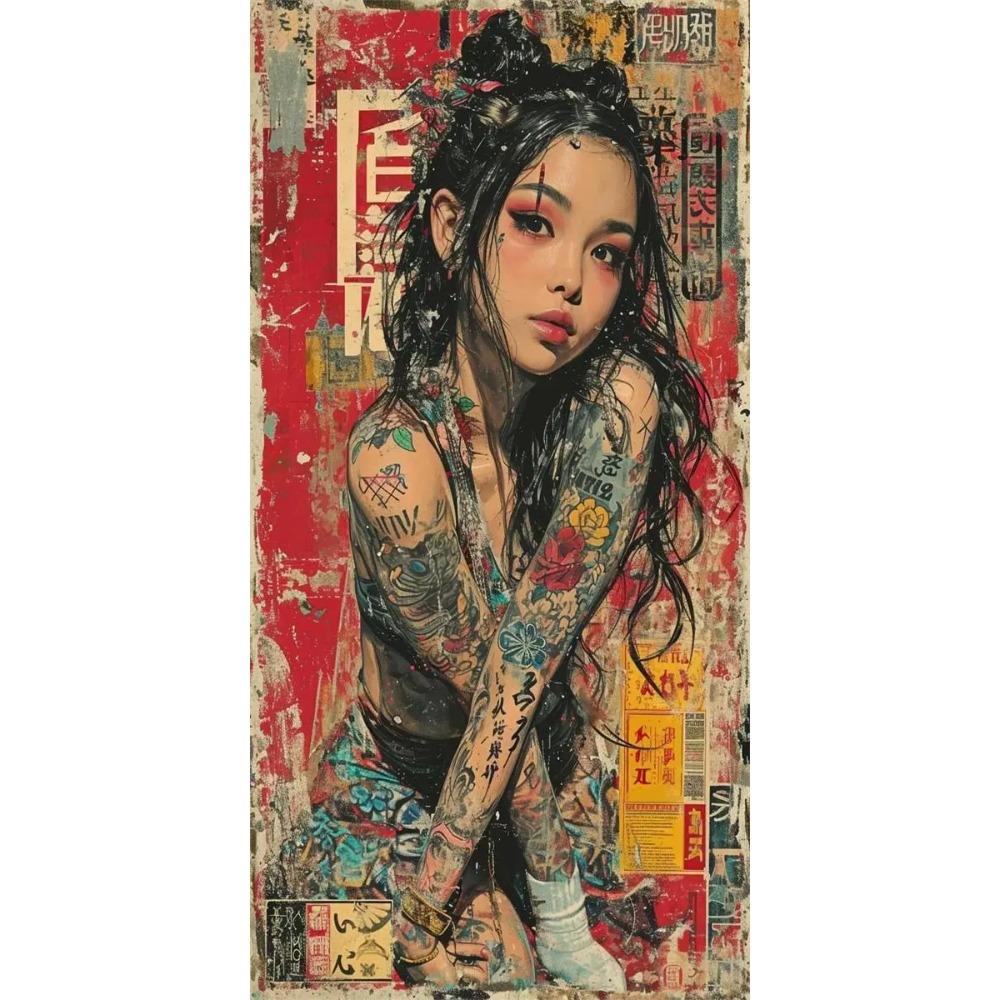 Vintage Japanese Art Geisha Samurai Poster Prints For Living Room Home Decor Sexy Woman And Warrior Canvas Painting Wall Art