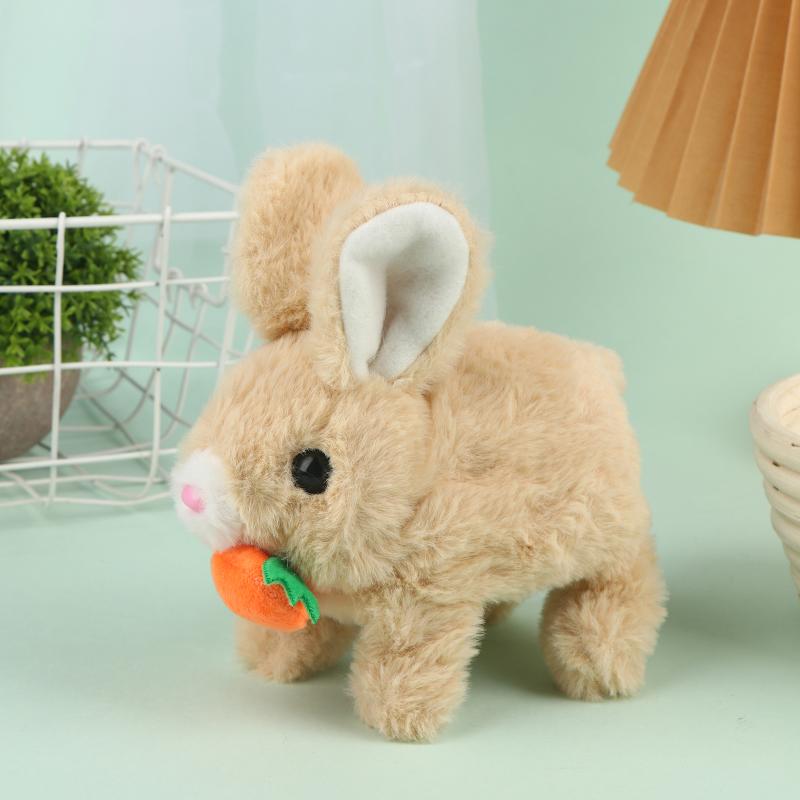 1Pcs Electronic Plush Bunny Toy Interactive Simulated Rabbit Doll Non-Toxic Soft Material for Kids Easter Birthday Party Favor