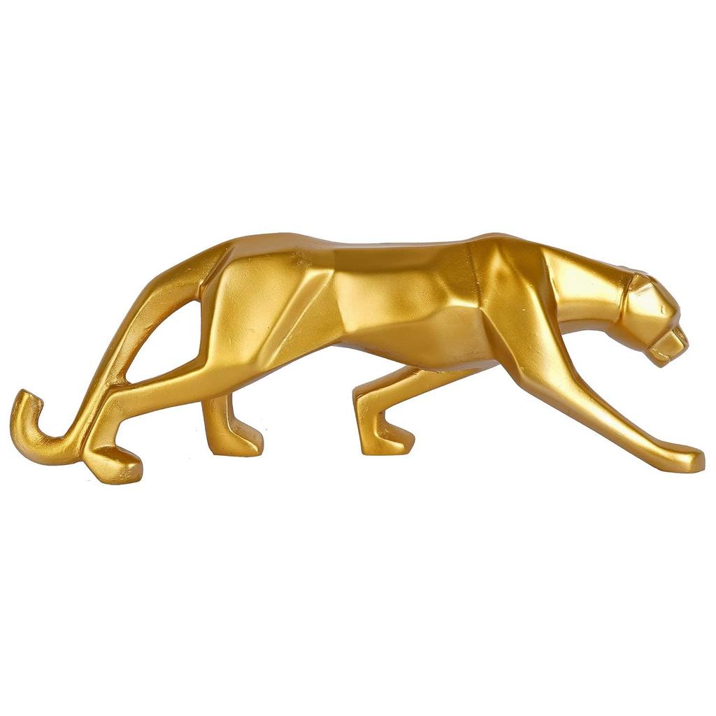 Resin Black Jaguar Showpiece for Home Decor/Black Panther Statue for Living Room Decor, Cheetah Showpiece Office Decor Item, Pack of 1 (Golden)