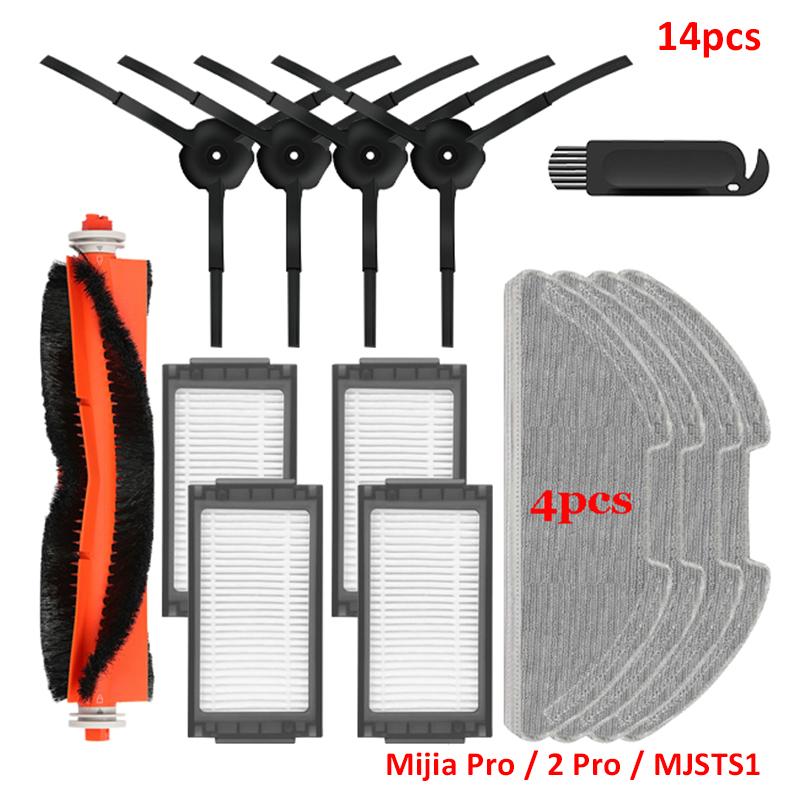 Main / Side Brush Hepa Filter Mop Cloths Main Brush Cover For XiaoMi Mijia Robot Vacuum-Mop Pro / 2 Pro / MJSTS1 Spare Parts