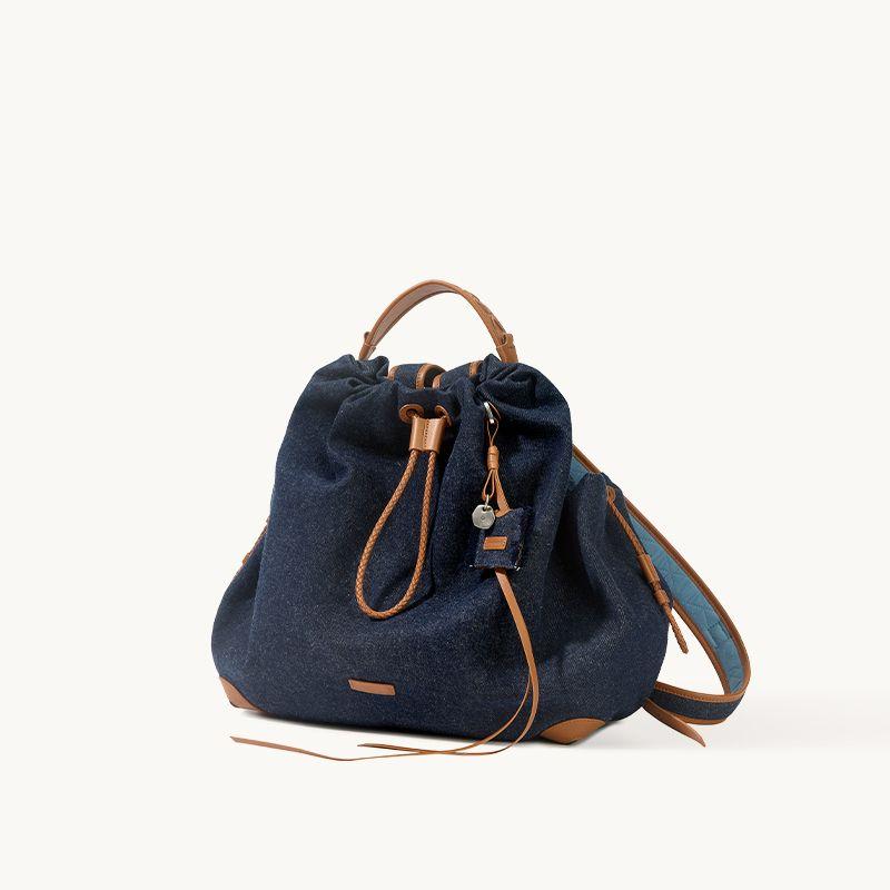 

Wenqi Same Style Bena Series Vintage Backpack Large Capacity Work Clothing Computer Bag Fancy Fashion Travel Backpack Blue Stained medium