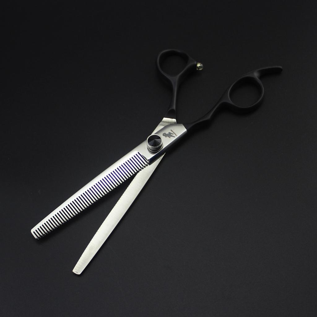 7.0 Inch, 3 Packs On the Left Hand with Black Handle, High-end Pet Grooming Scissors, Straight Scissors, Set, Free Row Comb.