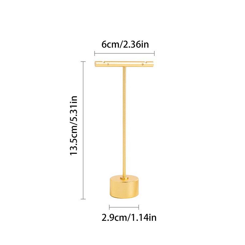 Metal Stud Dangle Earrings Display Rack T Bar Stand Jewelry Hanger Organizer Holder Eardrop Freestanding Shelf