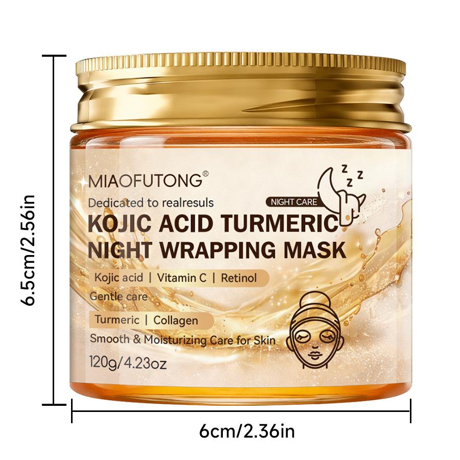 1PC Turmeric Acid Apply Tear Mask 120g Cleansing Brightening Turmeric Kojic