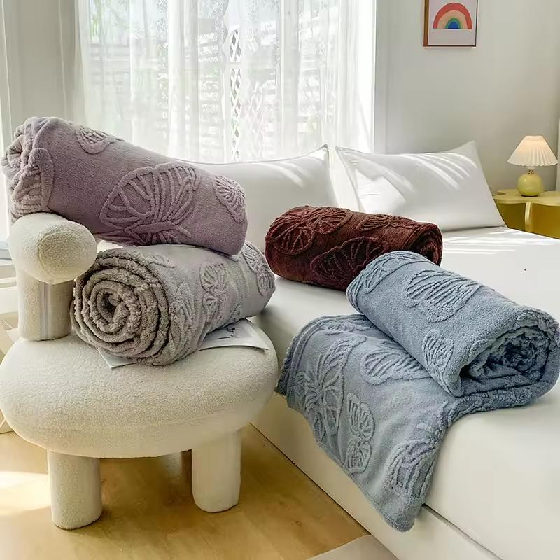 3D Butterfly Jacquard Breathable Cooler Quilt New Double Sided Cooling Blanket Skin-Friendly Cold Effect Conditioning Quilt