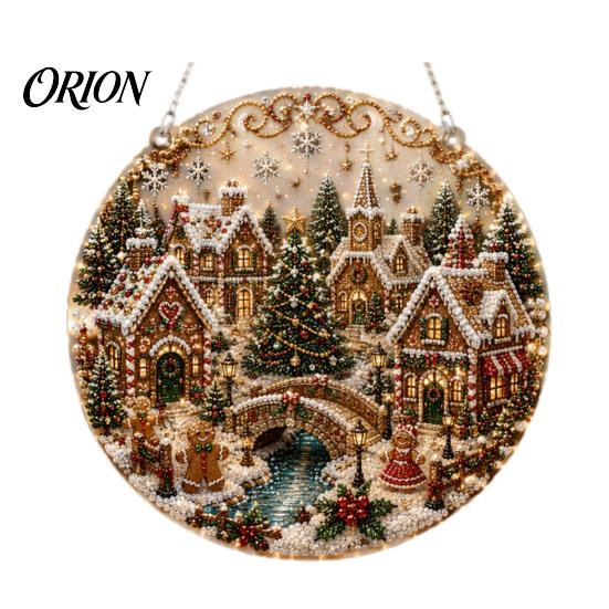 Acryl-Weihnachtsornamente Kunst-Hängeornament-Kit mit Kunstperlen, Leuchtende Feiertagsdekoration Langlebig für Baumfenster, DIY Festlicher Anhänger Heimparty