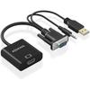 Câble Convertisseur SVGA+Audio Vers HDMI - AISENS - A115-0872 - 20 Cm - HDCP 1.1 - Plug and Play