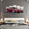 Unframed 5 Pcs Black and White Red Sports Car Paintings Canvas Pictures Wall Art Posters for Living Room Office Home Decor No Framed