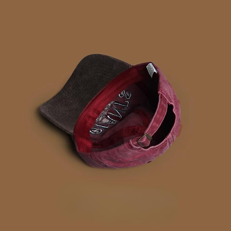 New American Retro Contrasting Color Men's and Women's Baseball Cap Spring and Summer Embroidered Baseball Cap Wide Brimmed Sun Hat Men's