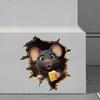 3D Mouse Hole Wall Decals Peel And Stick Decorative Wall Stickers Mouse Hole In The Wall Sticker with 3D Effect for Living Room Bedroom Wall Decor
