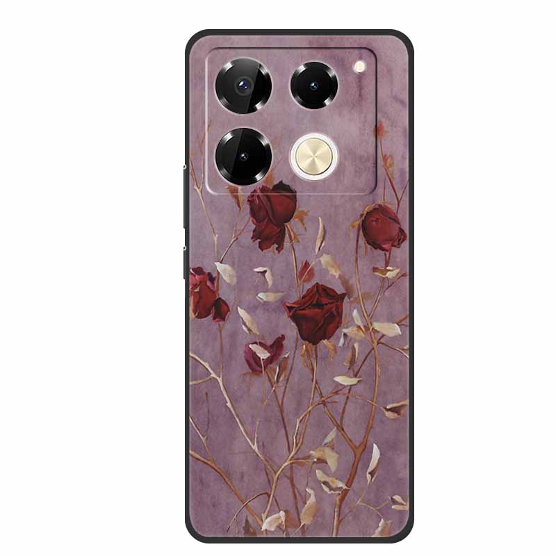 For Infinix Note 40 Pro 5G Case TPU Soft Silicone Cover Phone Cases for Infinix Note 40 40pro 4G Flowers Lovely Coque Fundas