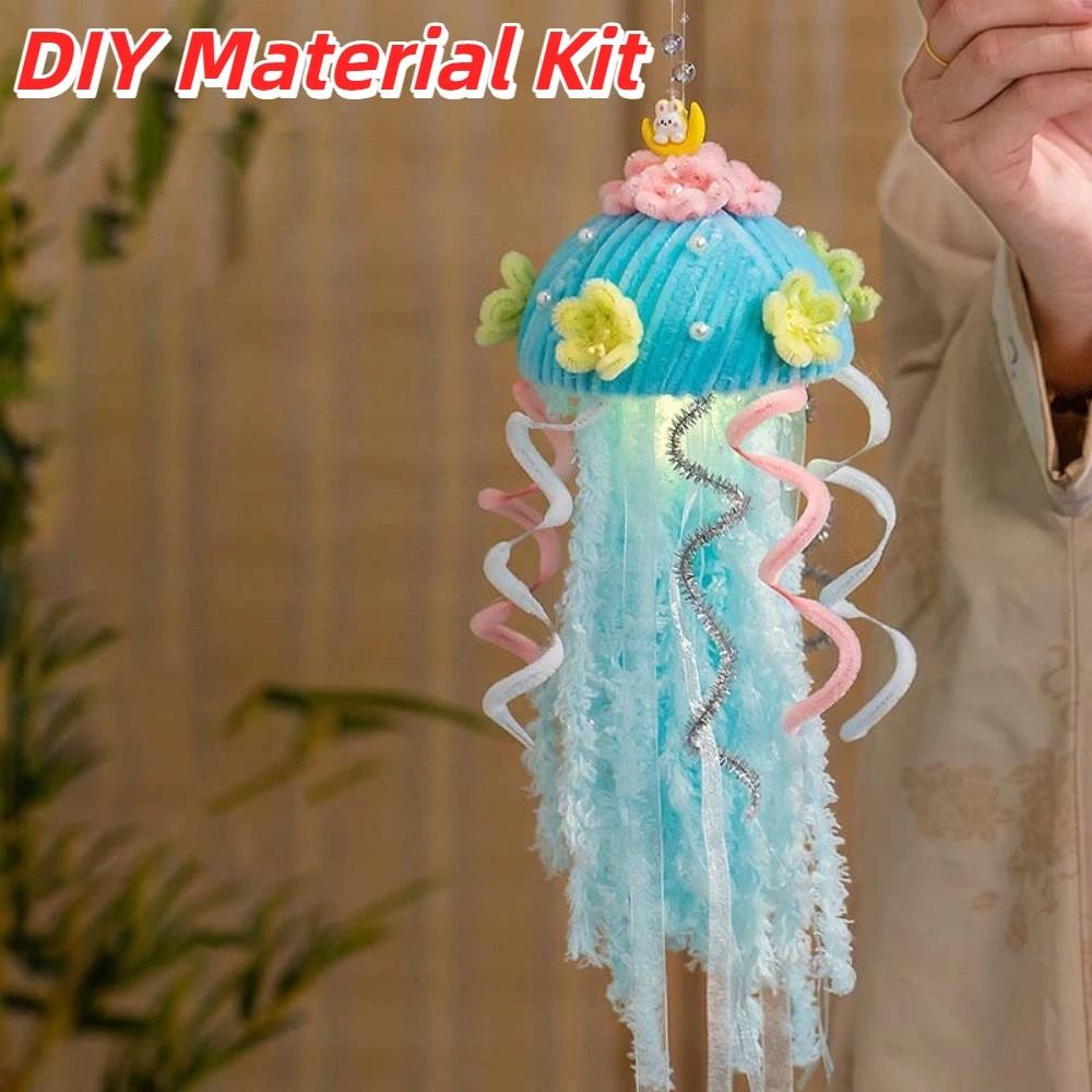 Pastel Colored Ocean Creature Lamp Hanging Streamers Dreamy Ribbon Decor Little Girls синий