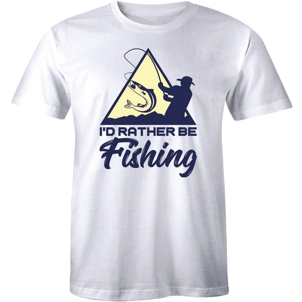 I d Rather Be Fishing Shirt - Fisherman Dad Funny Men s Premium T-shirt Tee Unisex T-Shirt XXXXL