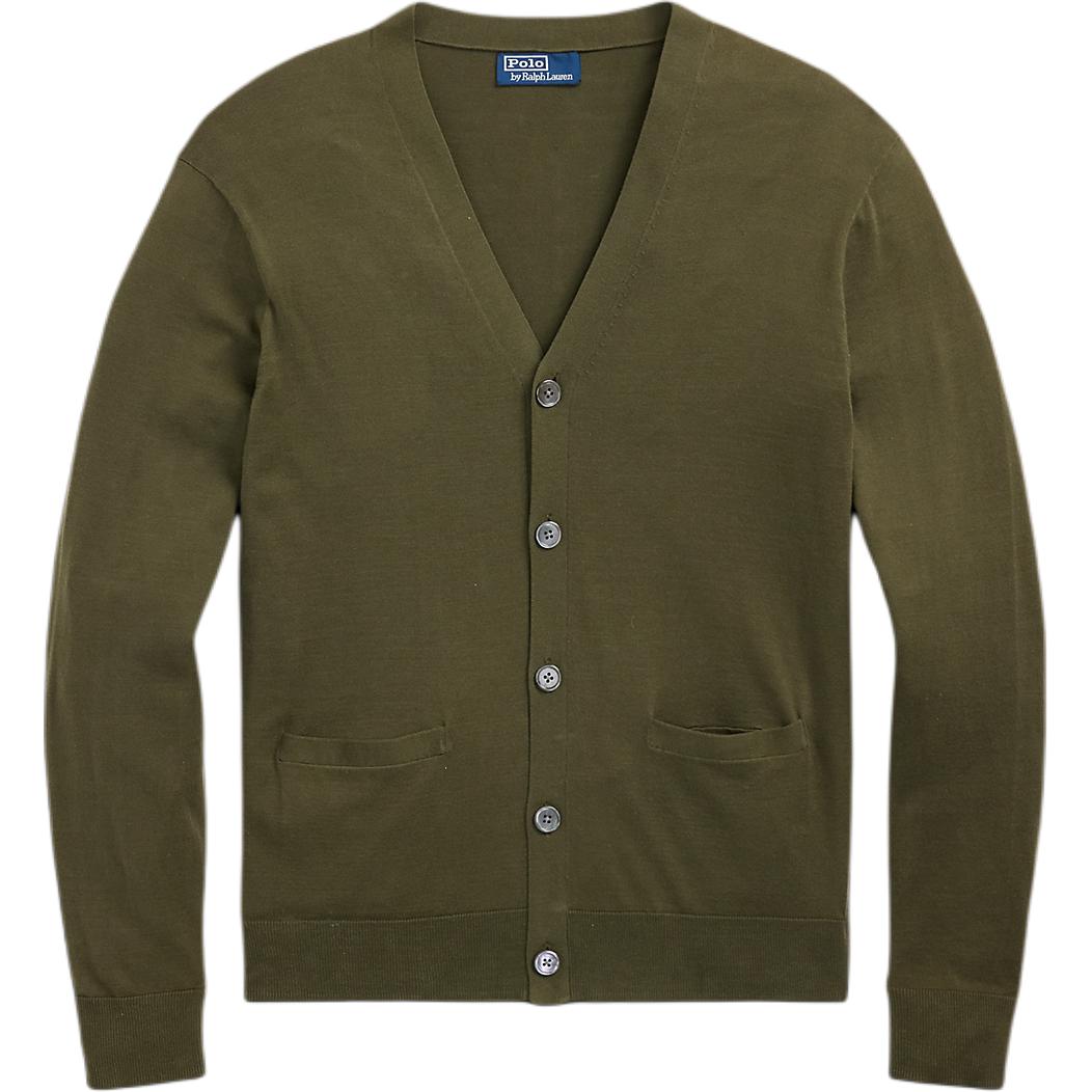 

Хлопковый трикотажный свитер с V-образным вырезом Polo Ralph Lauren, однобортный, с длинным рукавом, мужской свитер, зеленый MNPOSWE16822155-300 XL