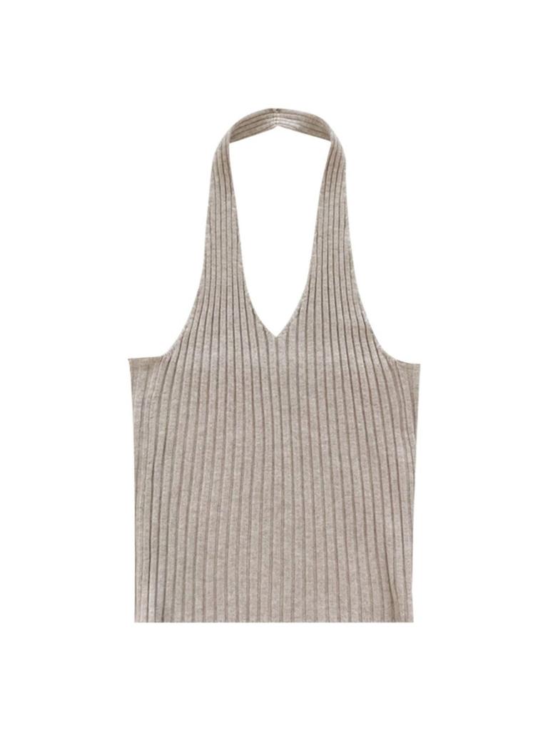 One-piece Camisole Tank Top Outerwear Women's Elegant Sleeveless Summer Inner and Outer Wear Backless Hot Girl Knitted Top