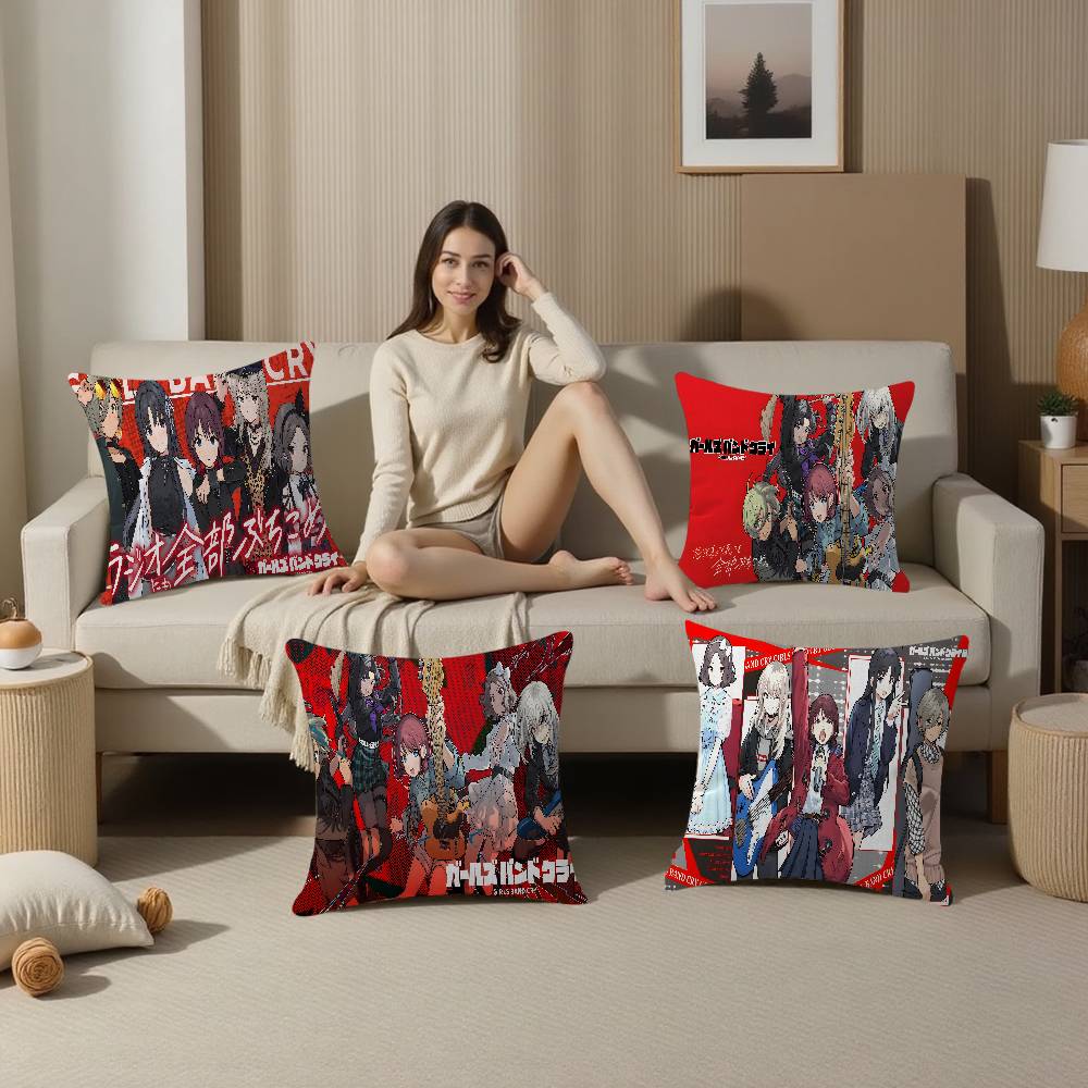 Anime GGirls Cool Band Cry Pillow Gift Home Office Decoration Pillow Bedroom Sofa Car Cushion CoverPillow Case