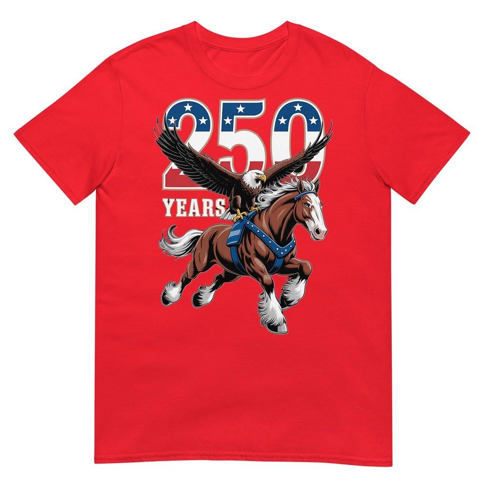 Usa 250th Anniversary Bald Eagle Clydesdale Horse Tshirt S